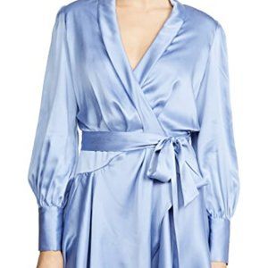 ZIMMERMANN super eight Silk wrap minidress cornflower blue